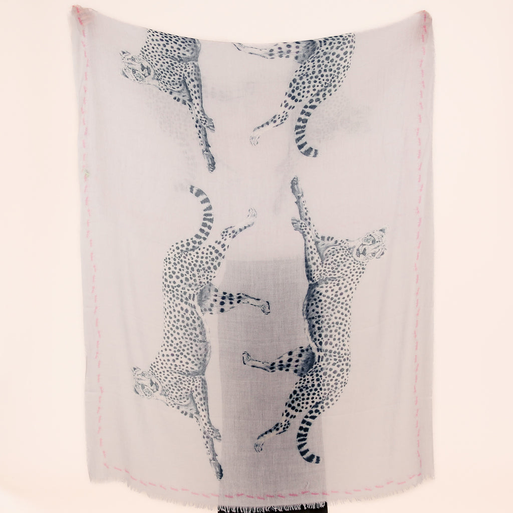 LEOPARD-ANT CASHMERE SCARF