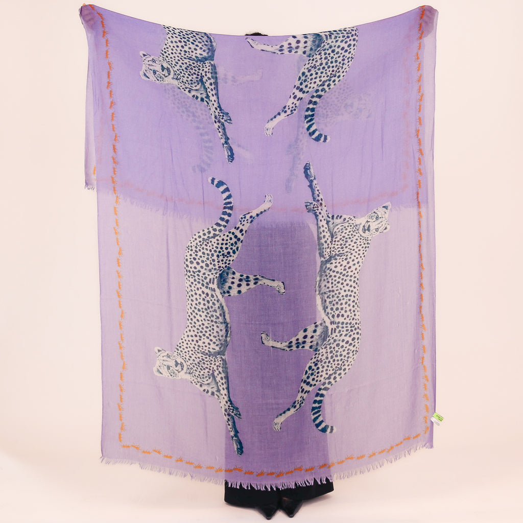 LEOPARD-ANT CASHMERE SCARF