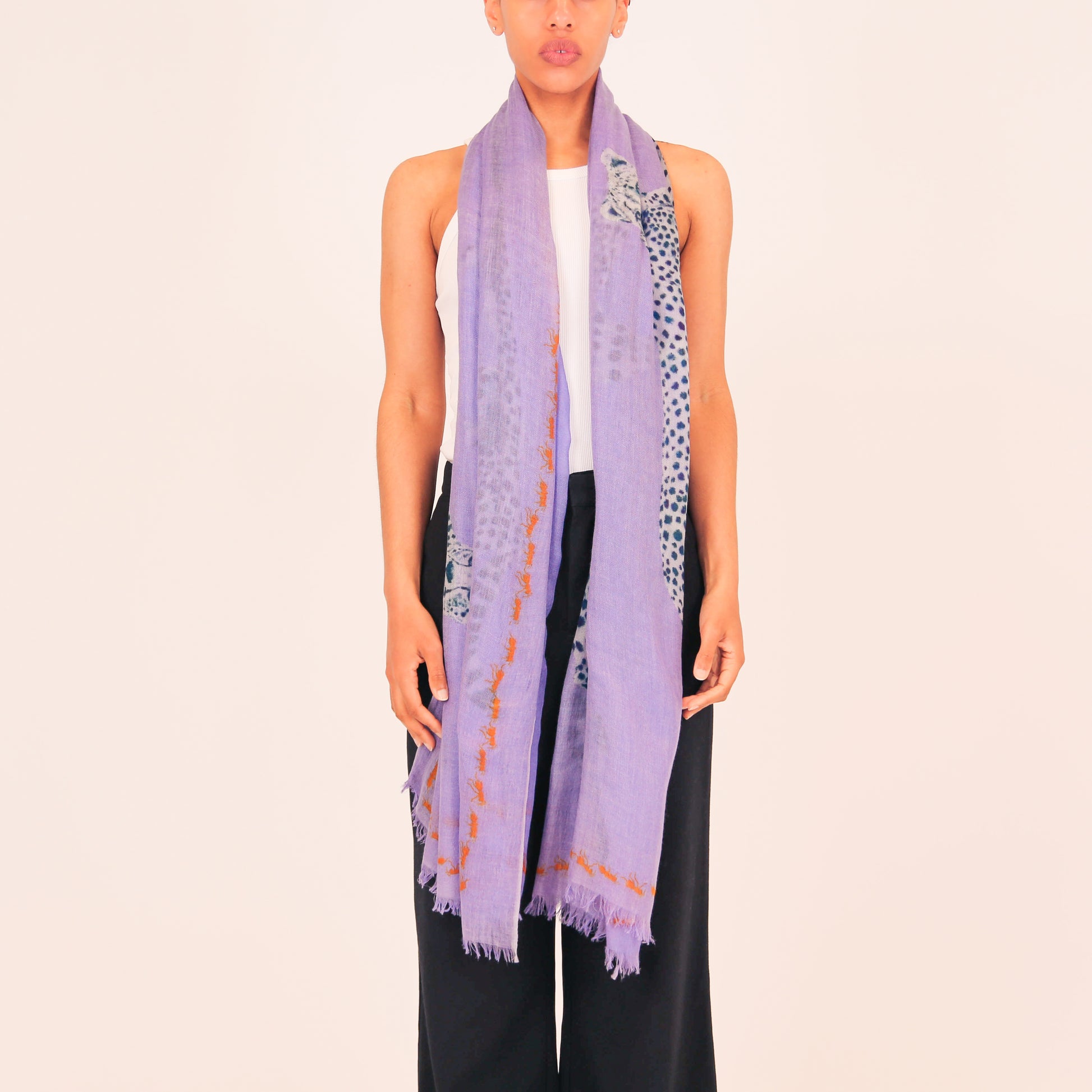 LEOPARD-ANT CASHMERE SCARF