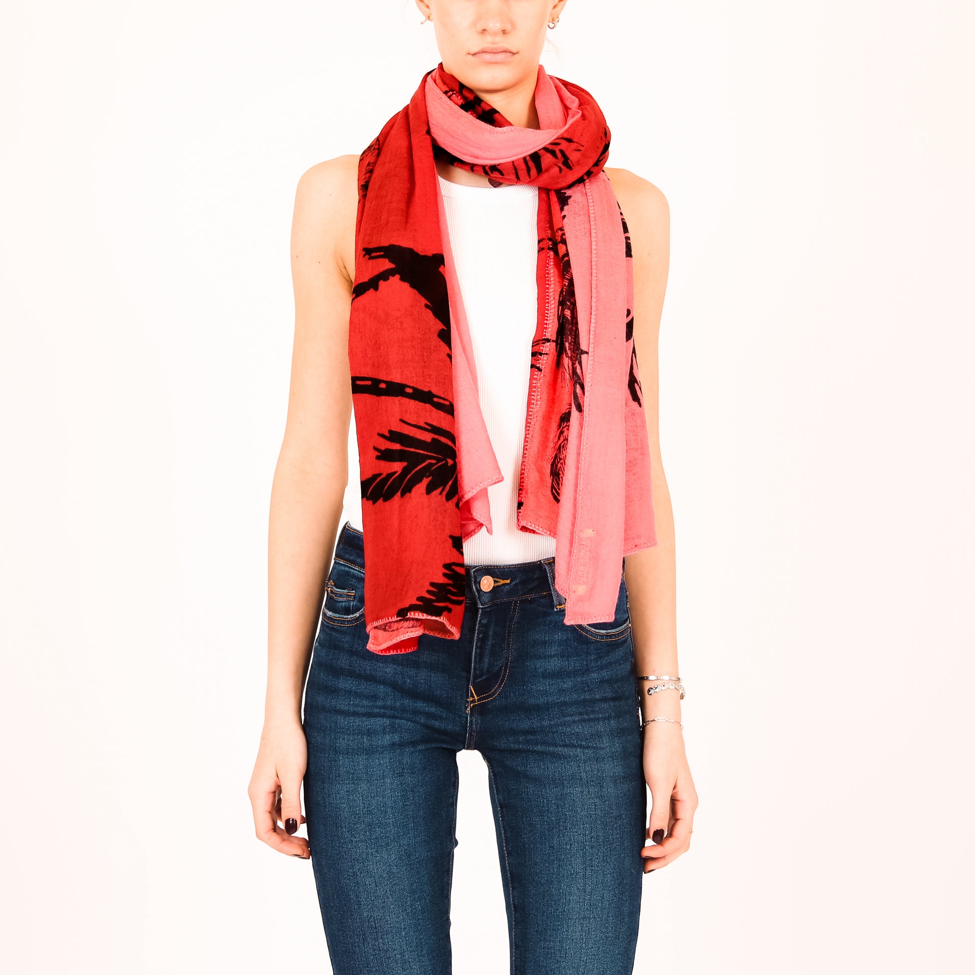 SAFARI 3 COLOR FELTED CASHMERE SCARF