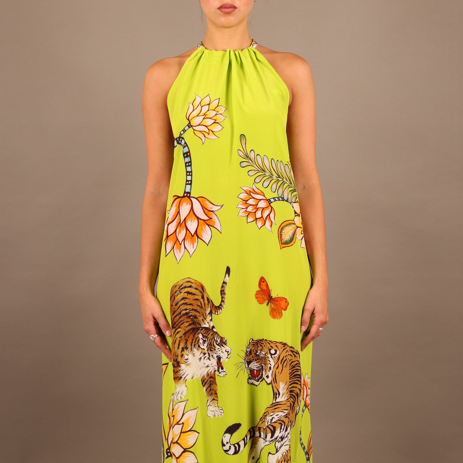 TIGER & JUNGLE BEACH DRESS
