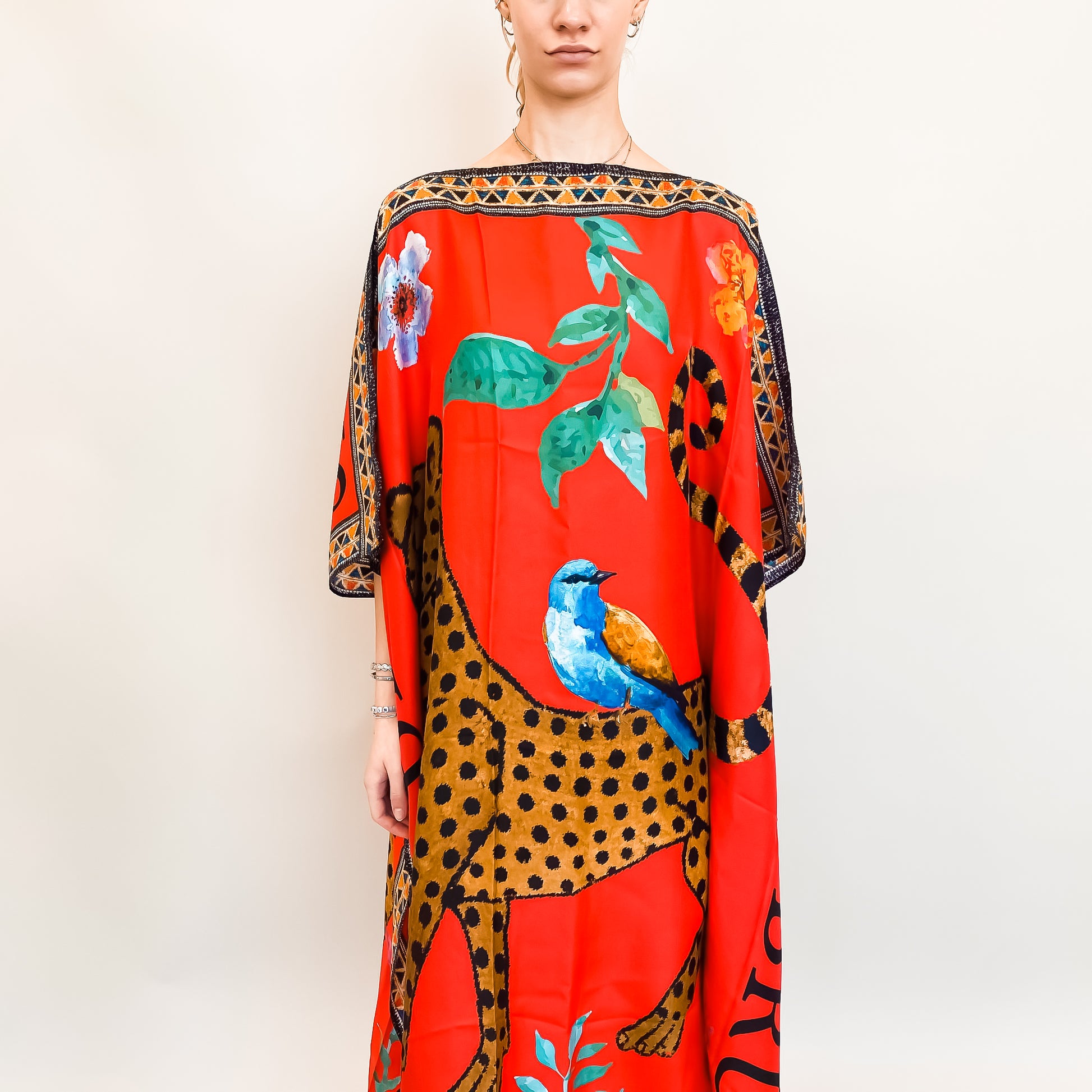 VENICE LEO V-NECK SILK TUNIC
