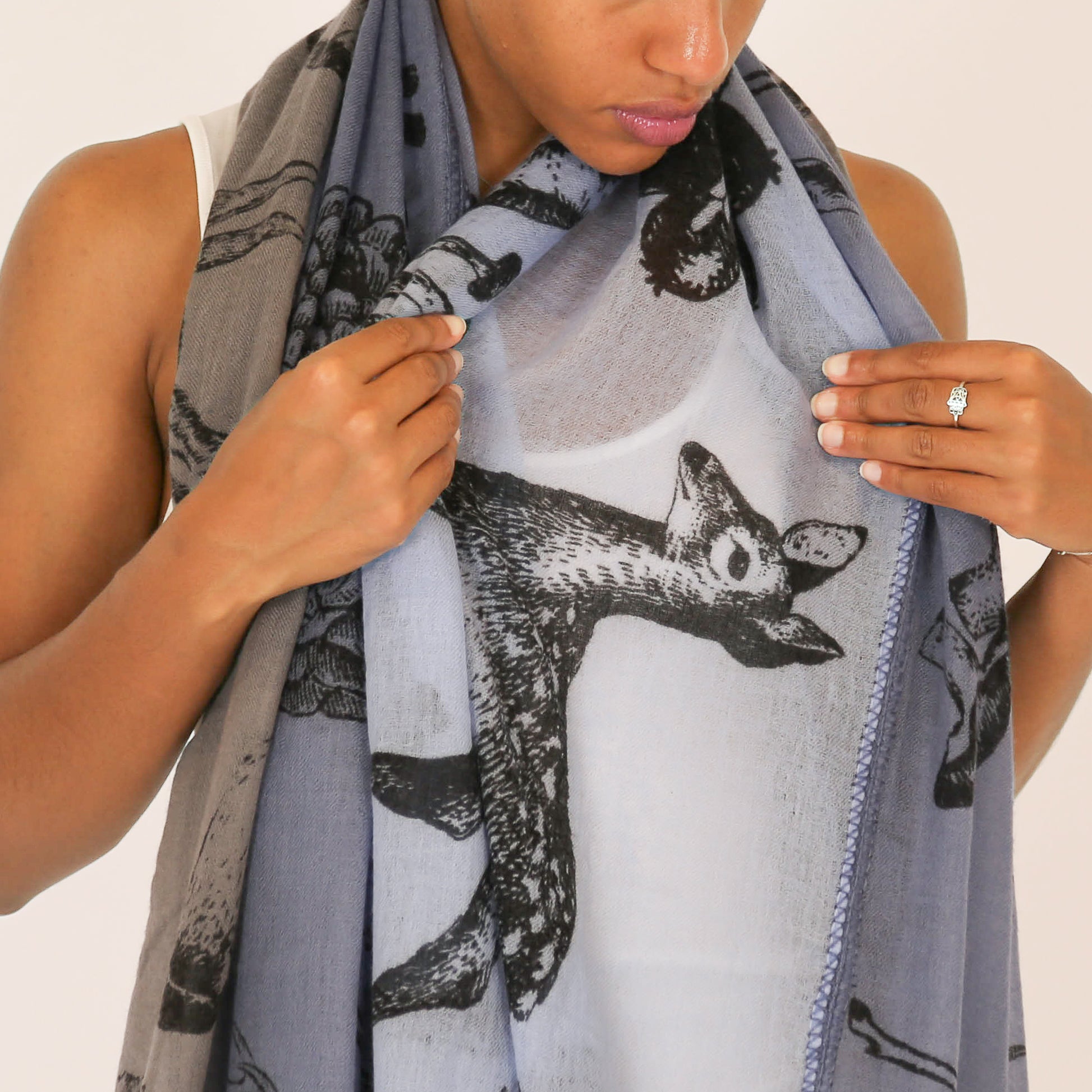 WOODLAND 3 COLOR FELTED CASHMERE SCARF