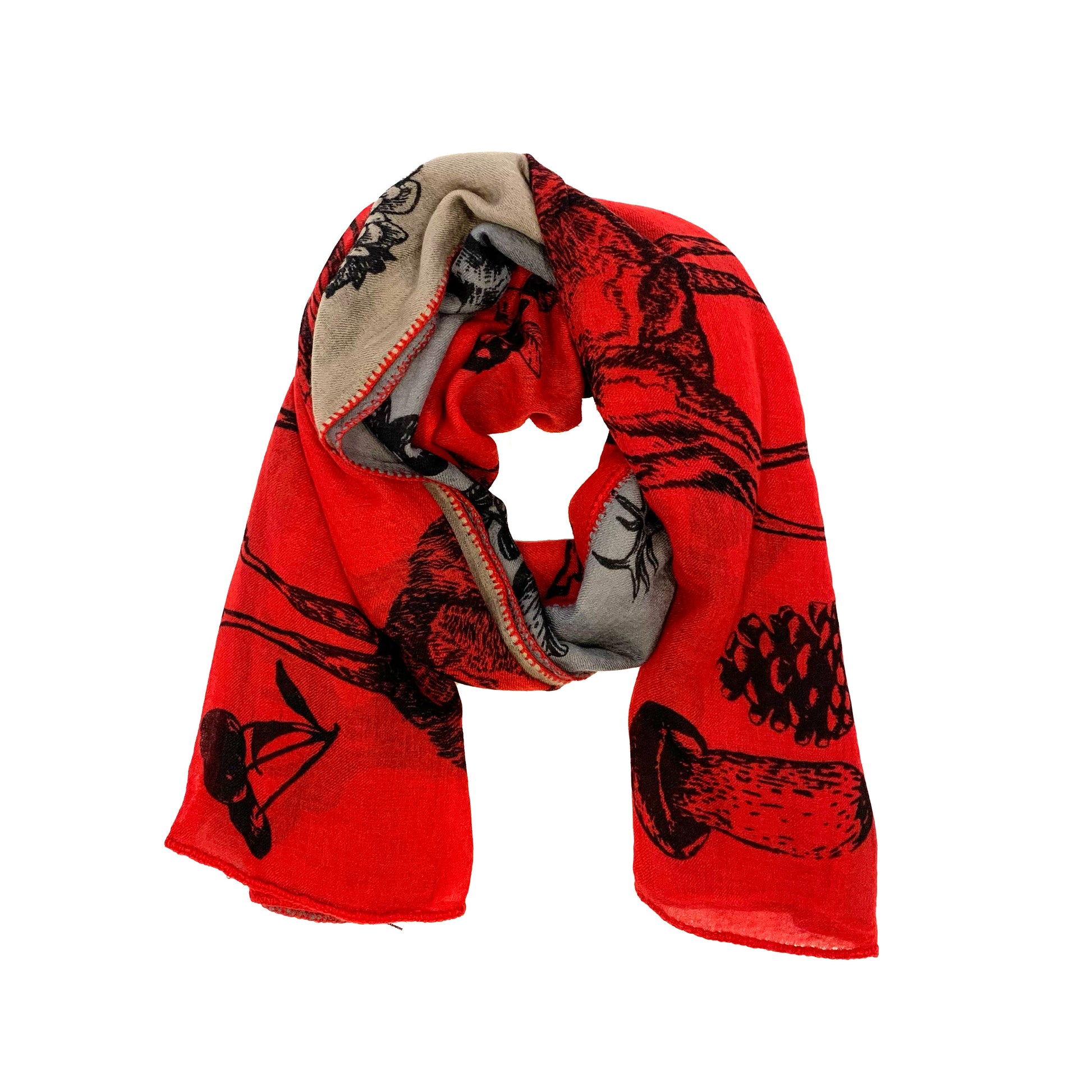 WOODLAND 3 COLOR FELTED CASHMERE SCARF