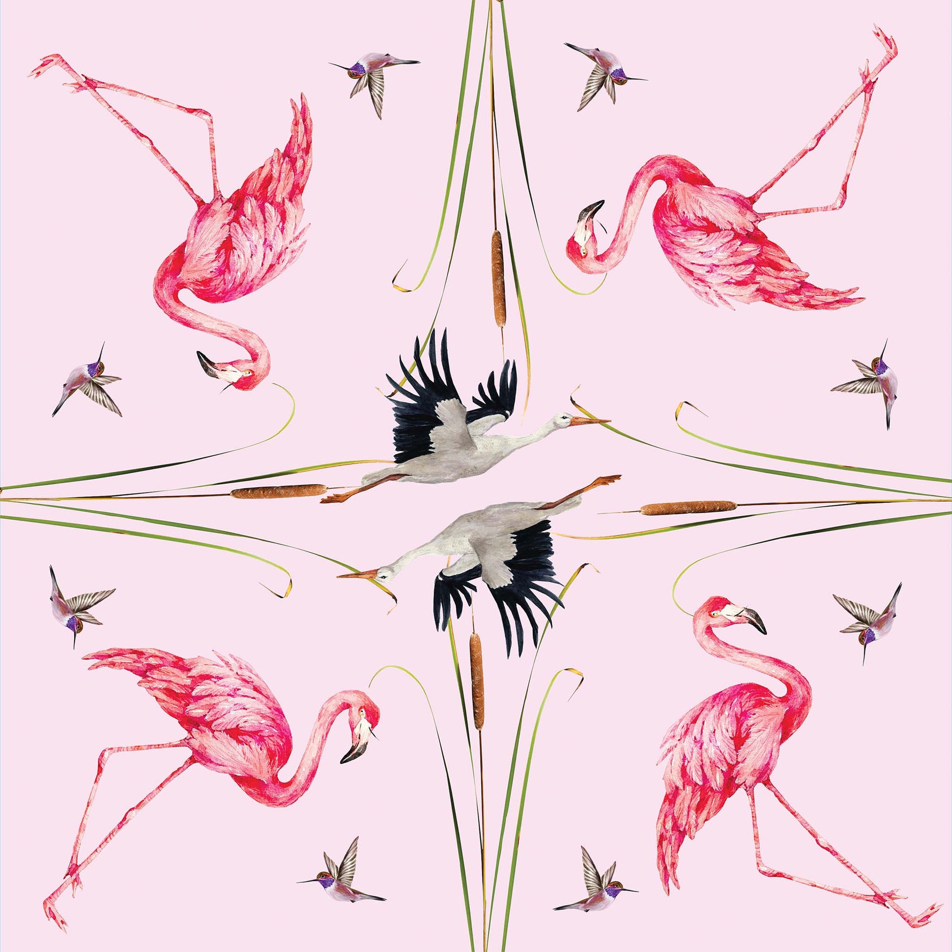 NATURAL FLAMINGO MINI NECK TIE