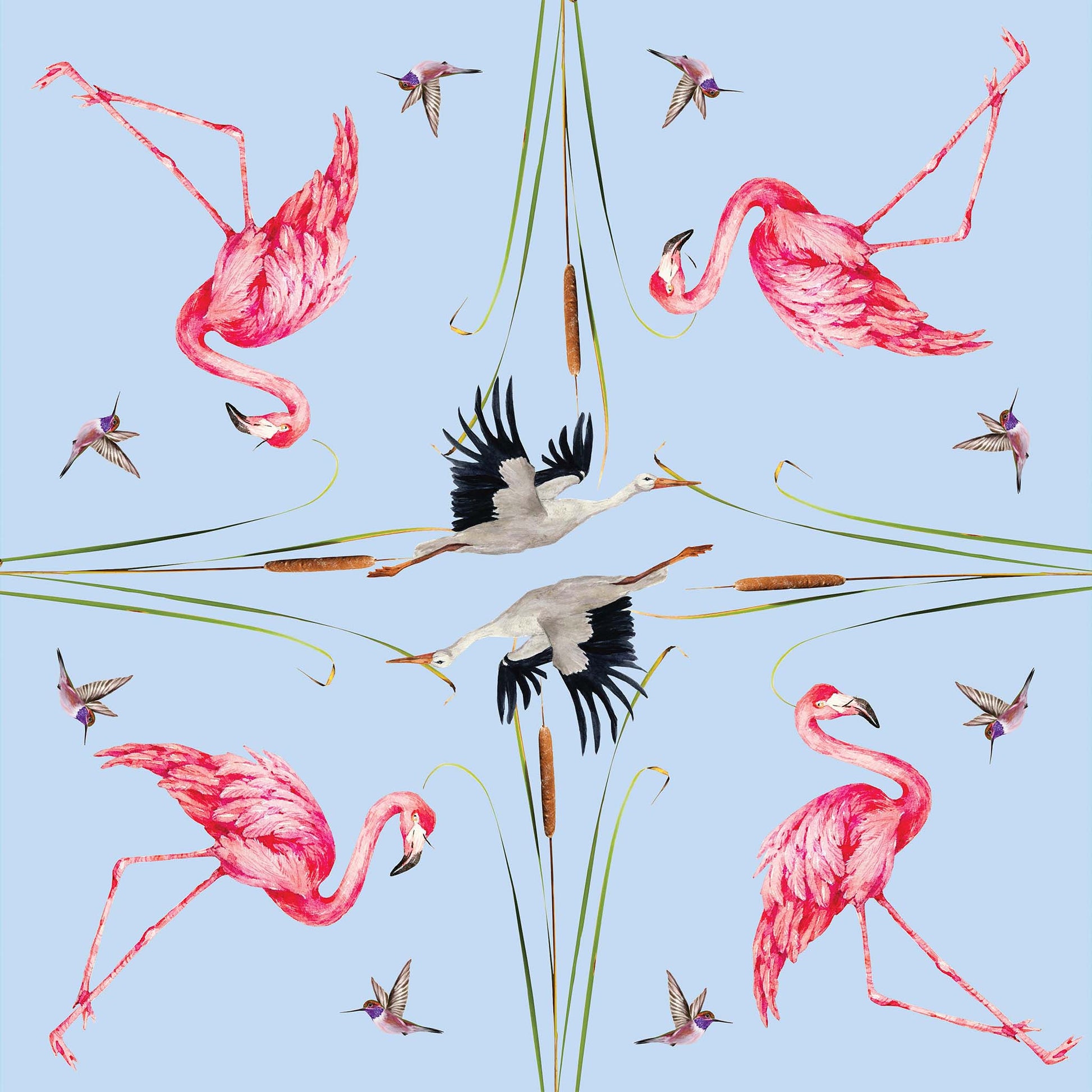 NATURAL FLAMINGO MINI NECK TIE