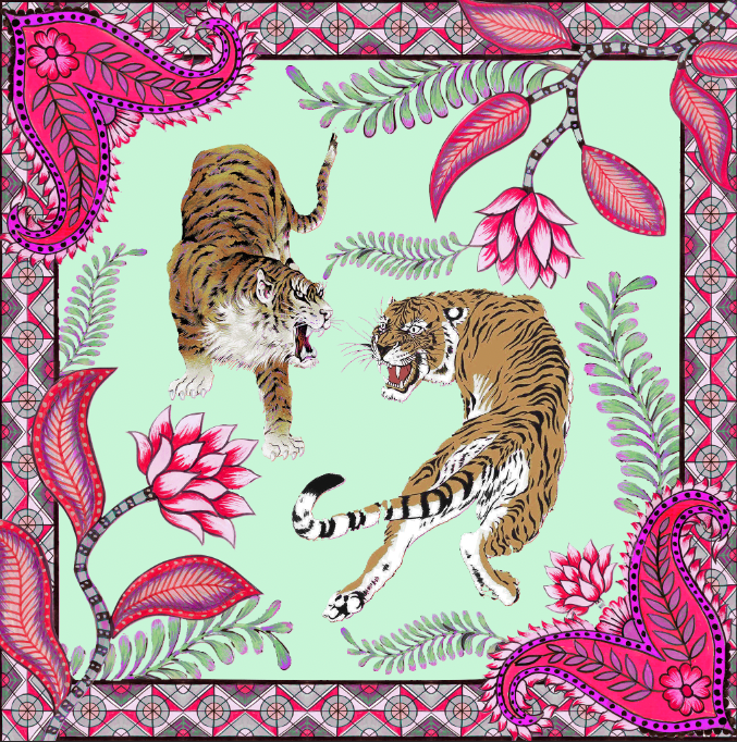 TIGER & JUNGLE MINI NECK TIE