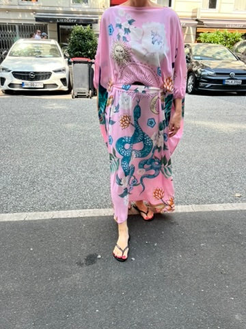 PEAFOWL EVENING DRESS - rose