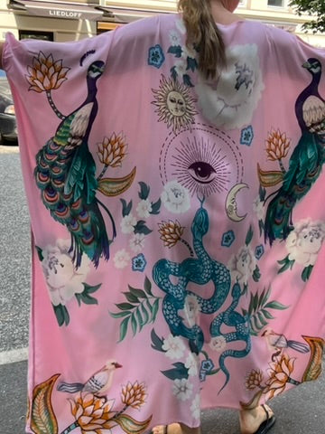 PEAFOWL EVENING DRESS - rose