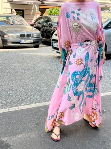 PEAFOWL EVENING DRESS - rose