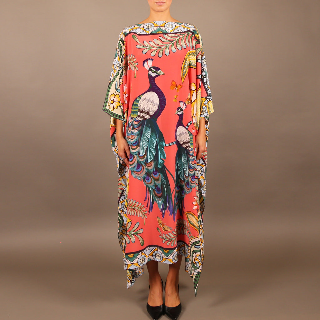 AZURE SILK TUNIC - coral