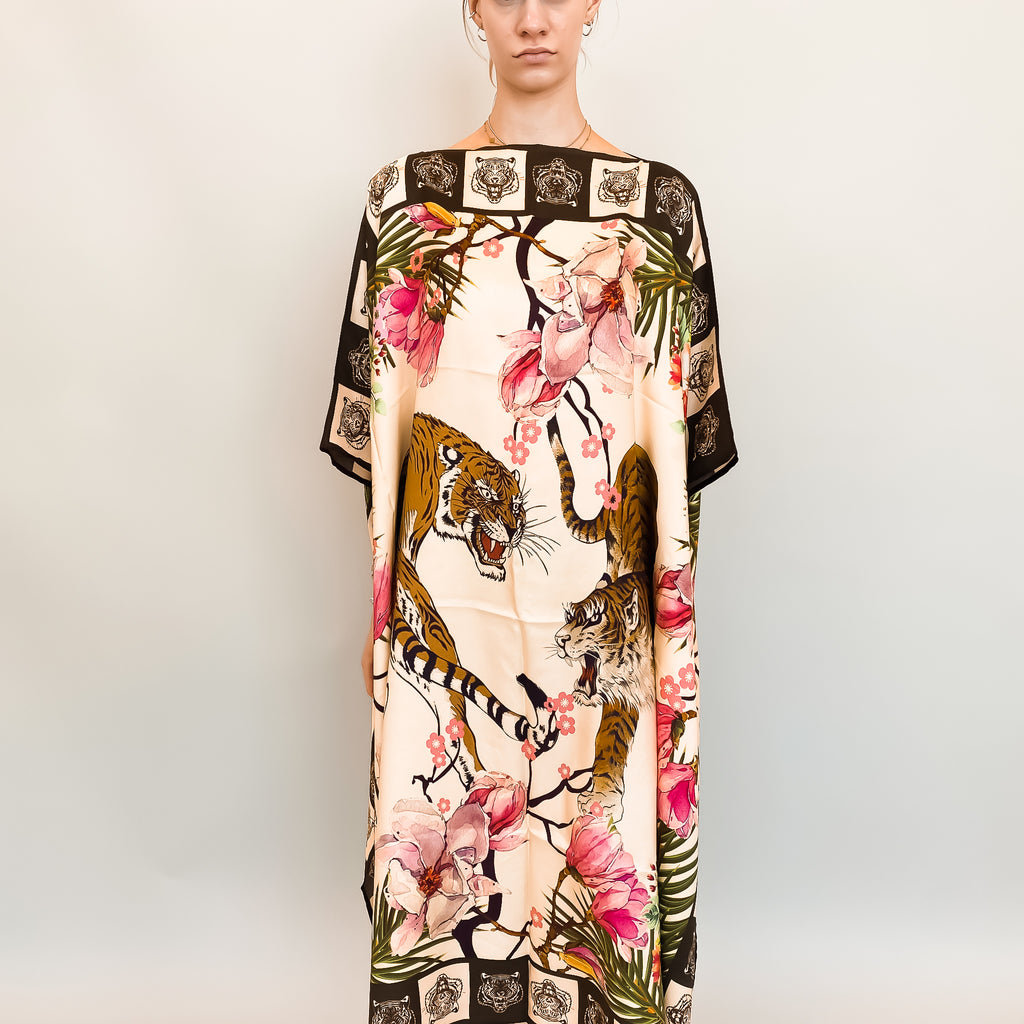 ROARING TIGER SILK TUNIC - creme