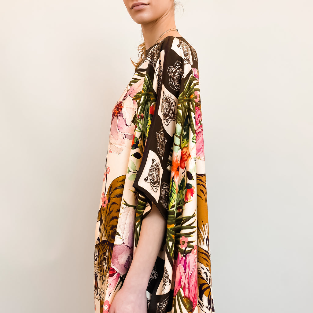 ROARING TIGER SILK TUNIC - creme