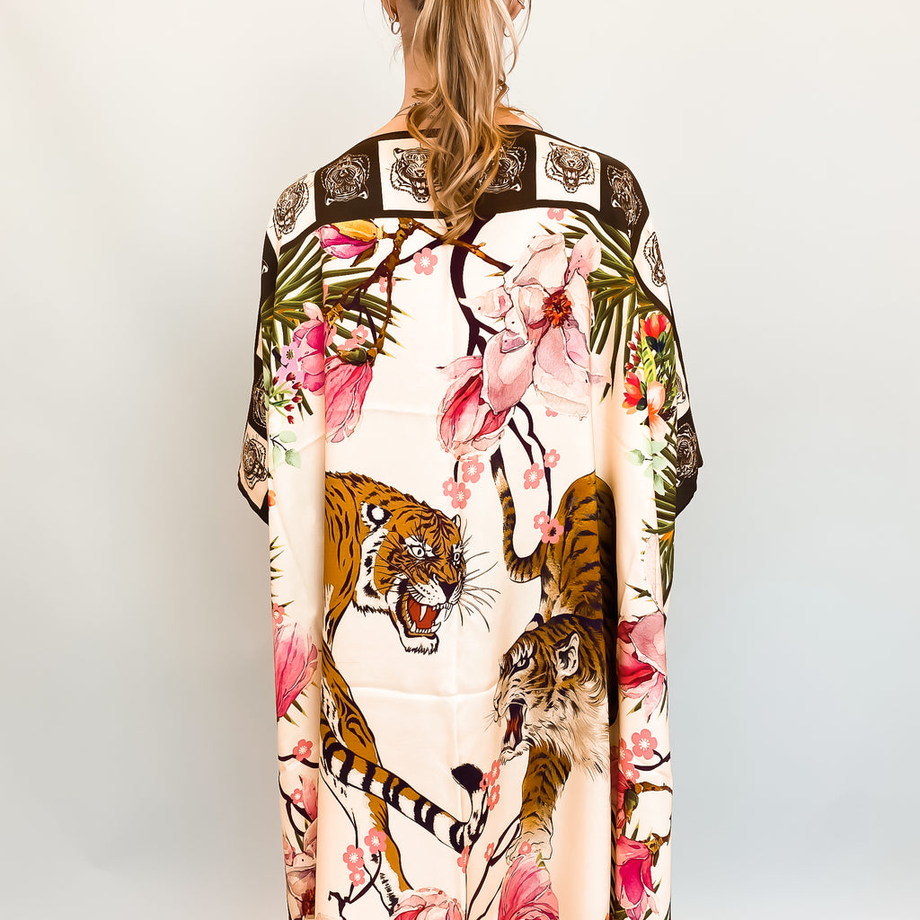ROARING TIGER SILK TUNIC - creme