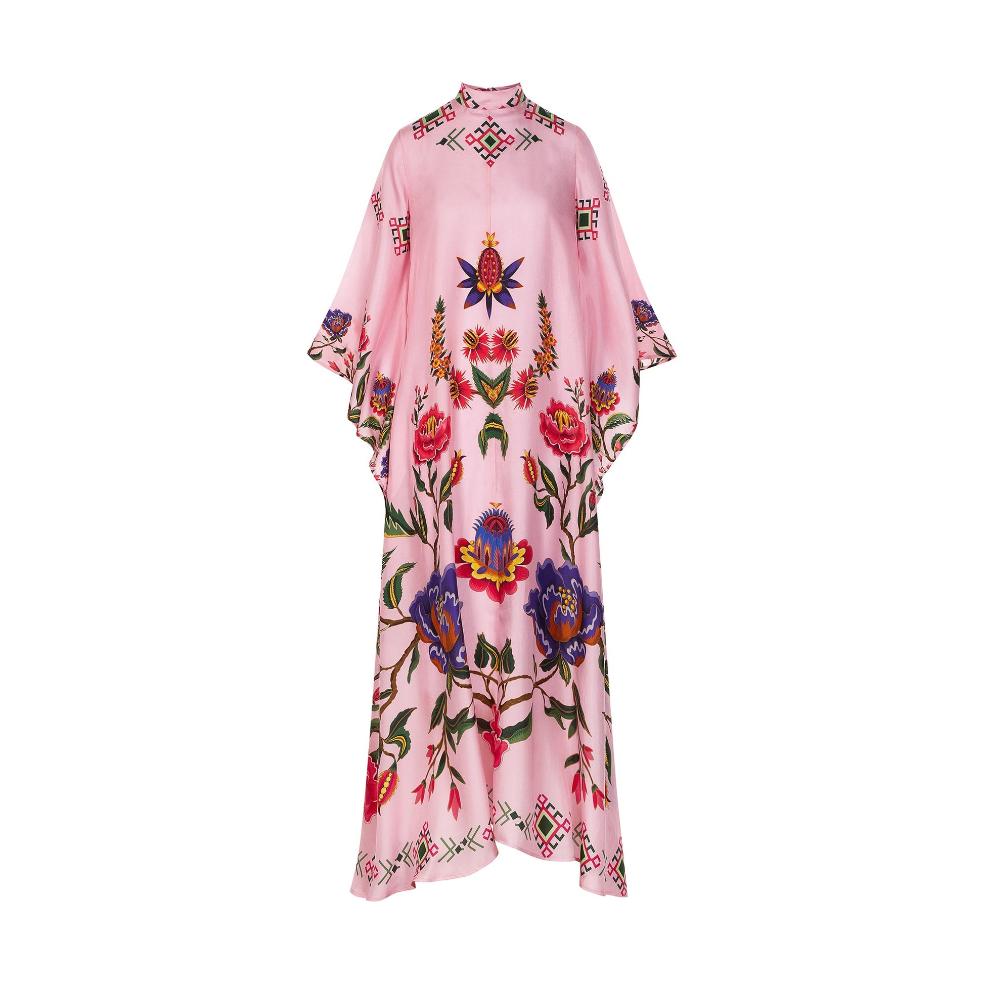 ETHNO FLORAL PRINCESS DRESS - pink