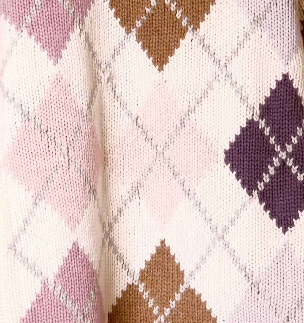 GABRIELLE EXTRA DIAMOND SWEATER - CHALK/POWDER