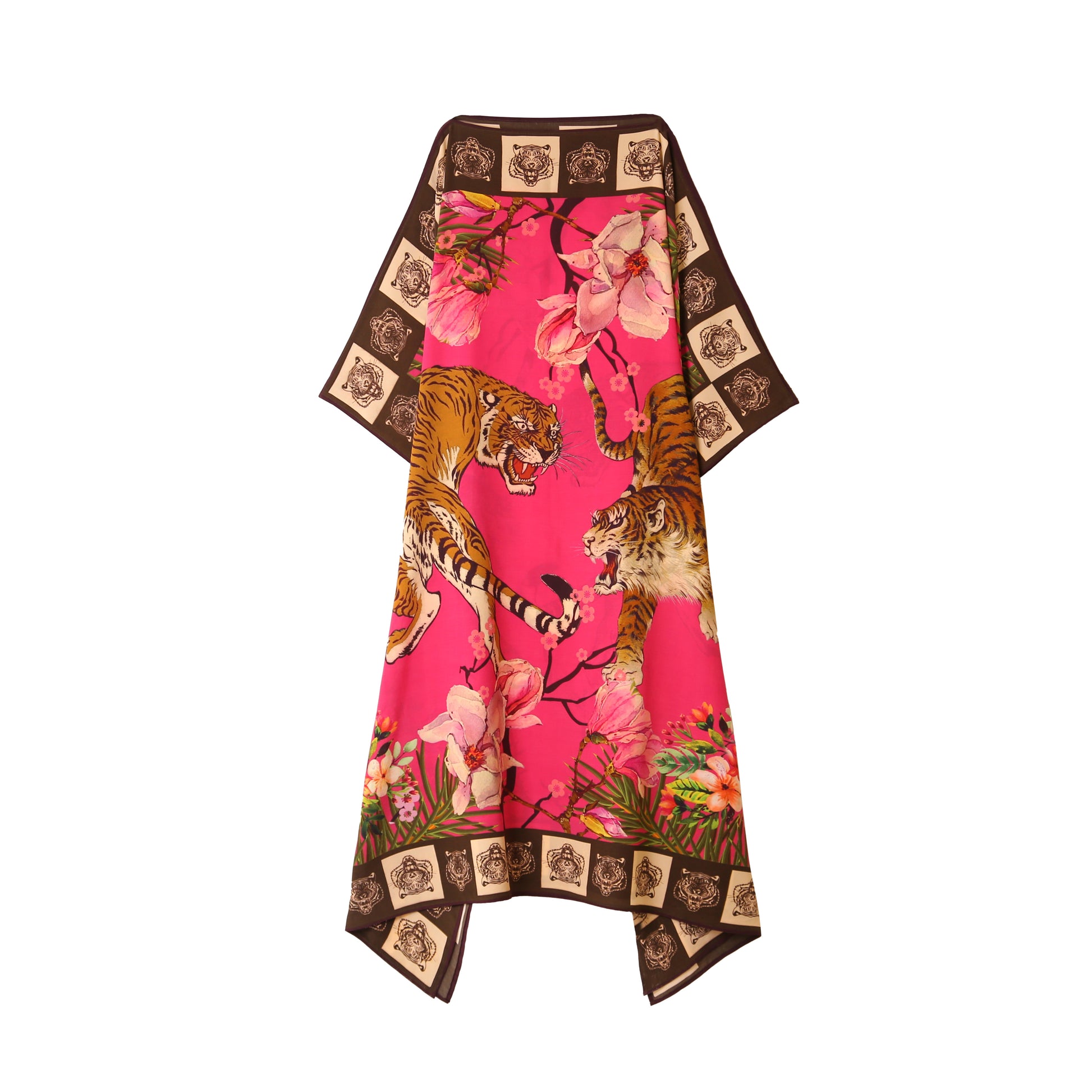 ROARING TIGER SILK TUNIC - dayglow