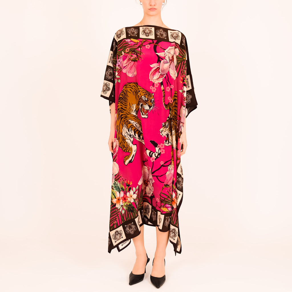ROARING TIGER SILK TUNIC - dayglow