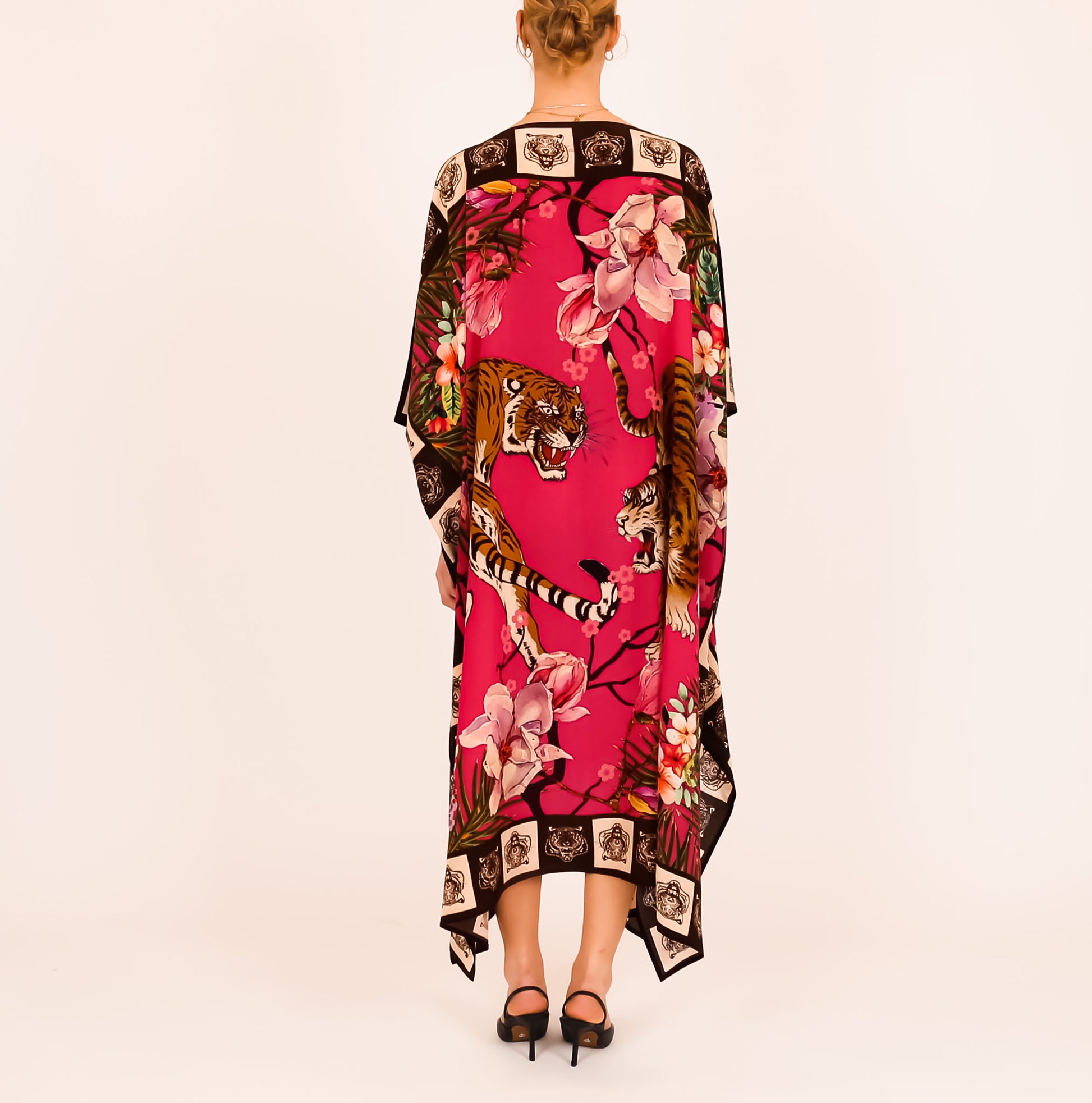 ROARING TIGER SILK TUNIC - dayglow