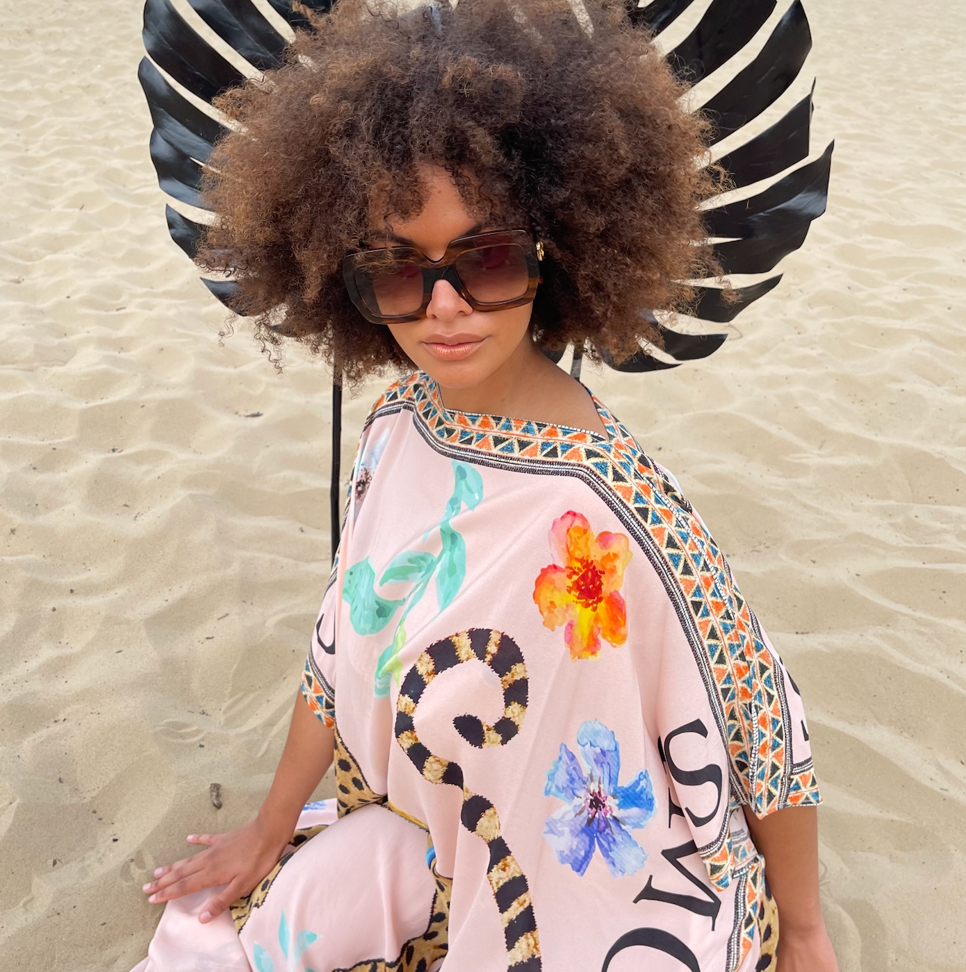 VENICE LEO SILK TUNIC - light rose