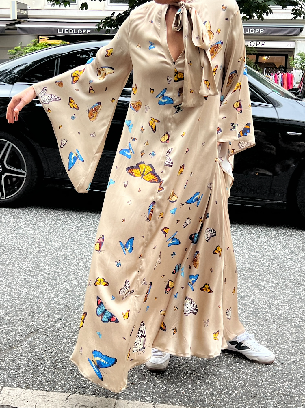 VENICE BUTTERFLY PRINCESS DRESS - taupe