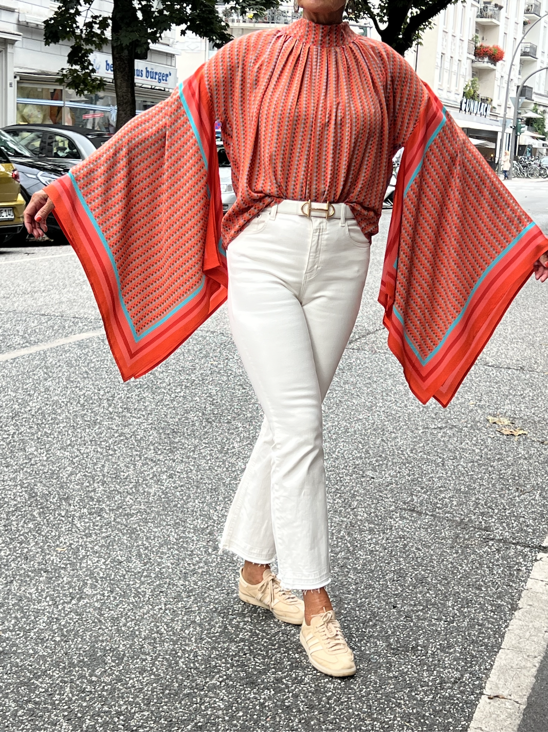 DOTS SALLY BLOUSE - coral
