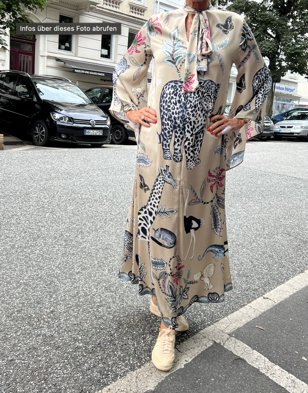 WILDLIFE PRINCESS DRESS - taupe