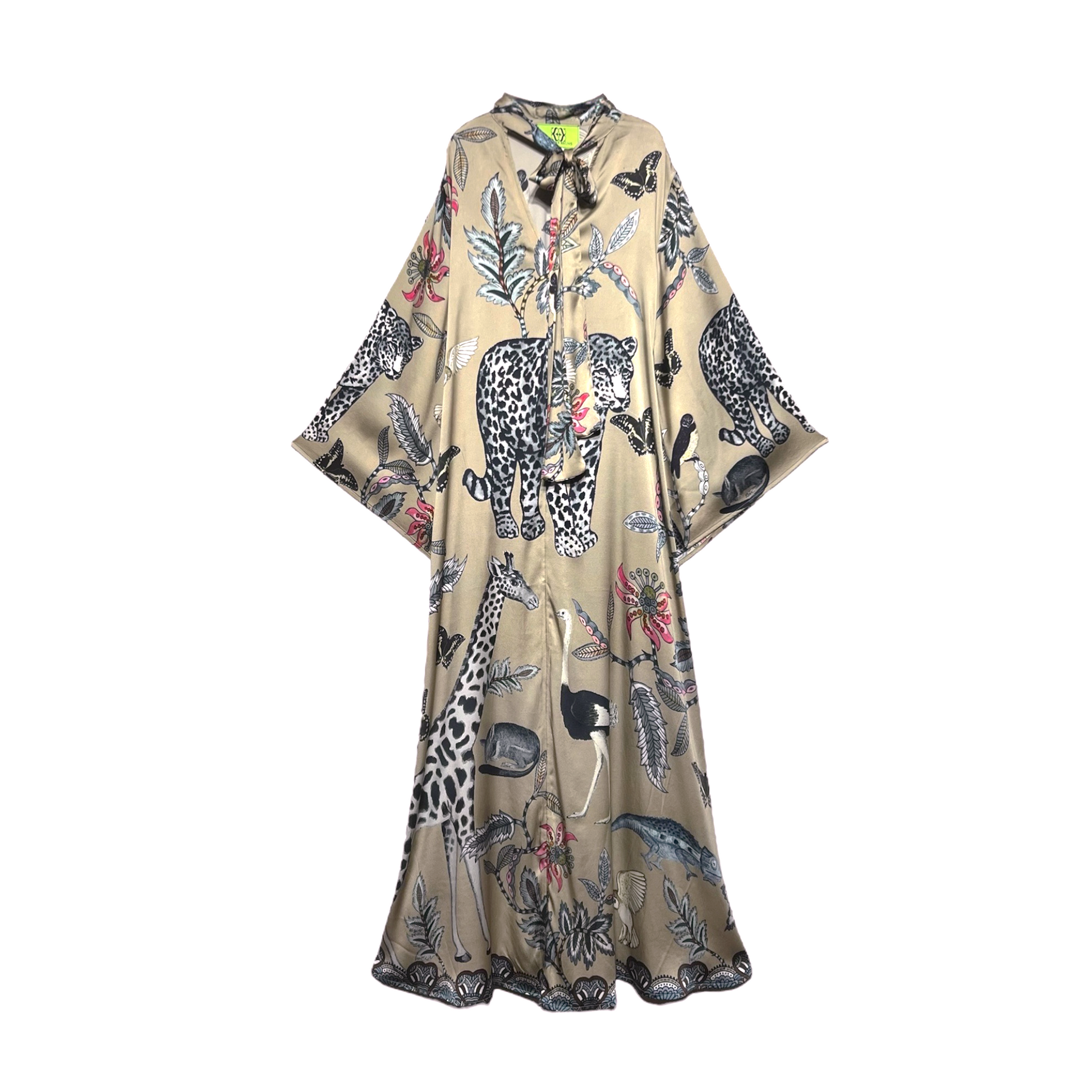 WILDLIFE PRINCESS DRESS - taupe