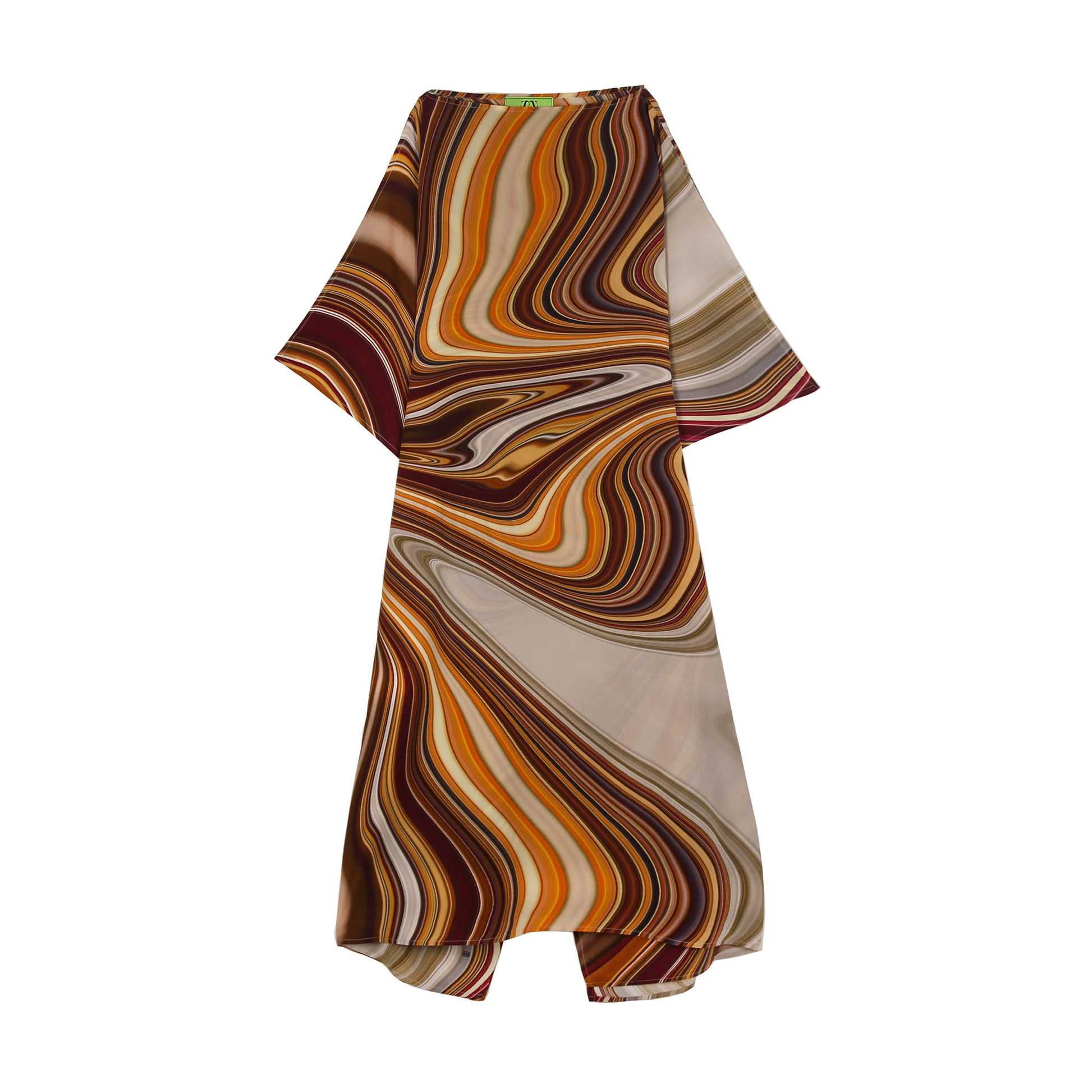 AUTUMN STRIPES SILK TUNIC - brown