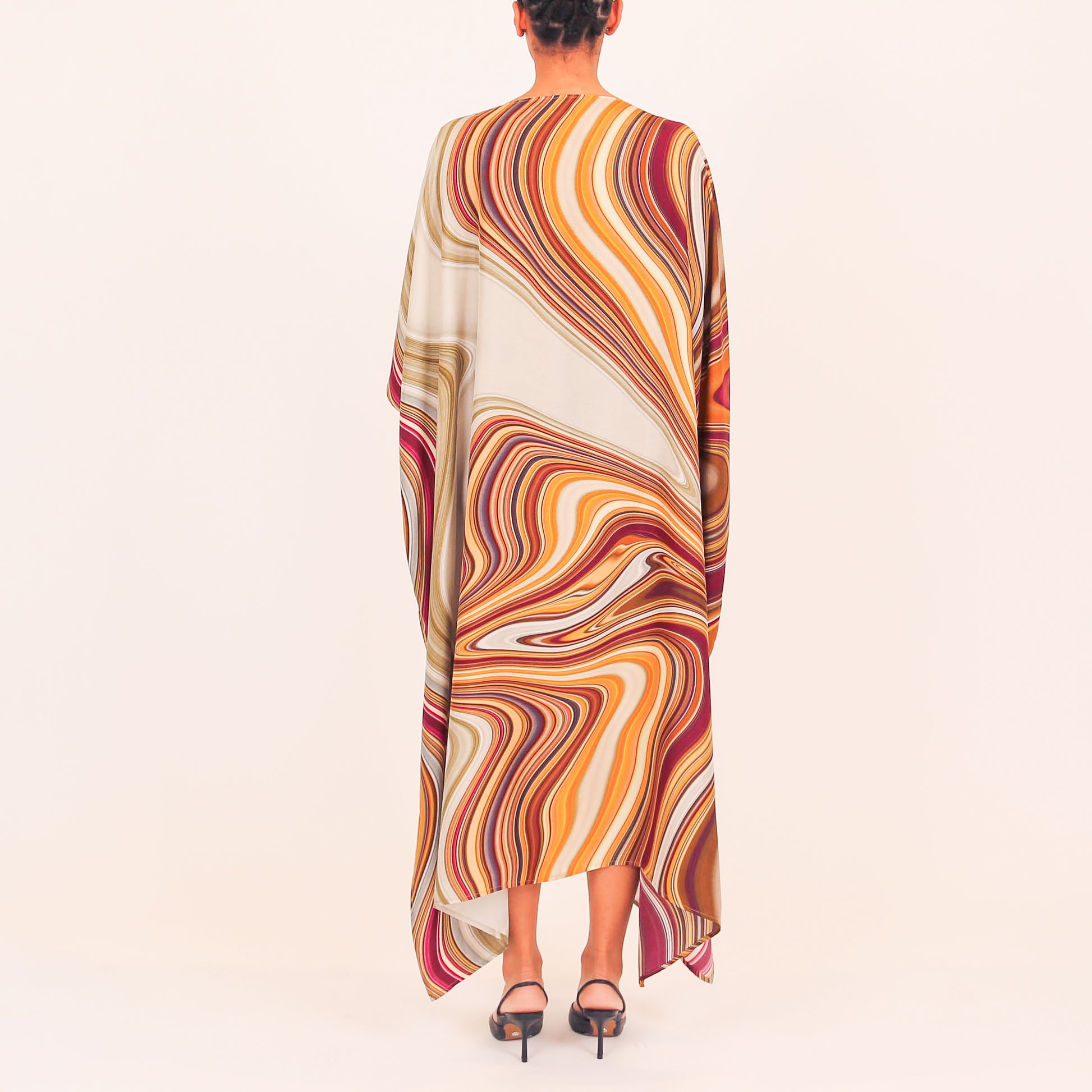 AUTUMN STRIPES SILK TUNIC - brown