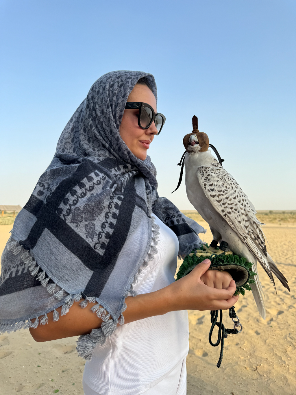 DESERT SCARF - grey/black