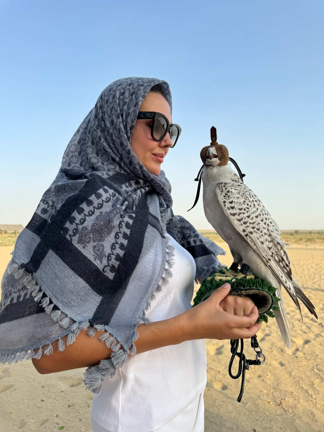 DESERT SCARF - grey/black