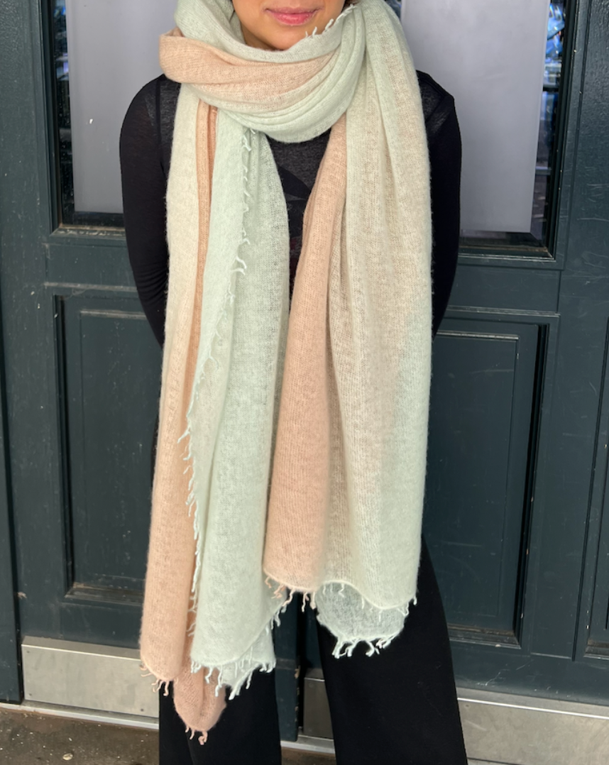 IBIZA CASHMERE SCARF - sand/mint