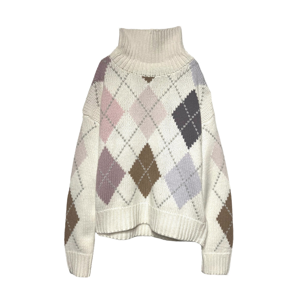GABRIELLE EXTRA DIAMOND SWEATER - CHALK/POWDER