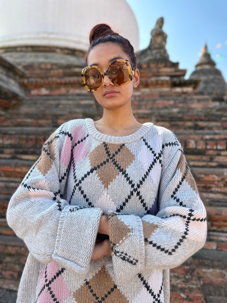 COOL ISCHGL EXTRA DIAMOND SWEATER - FOGGY/POWDER