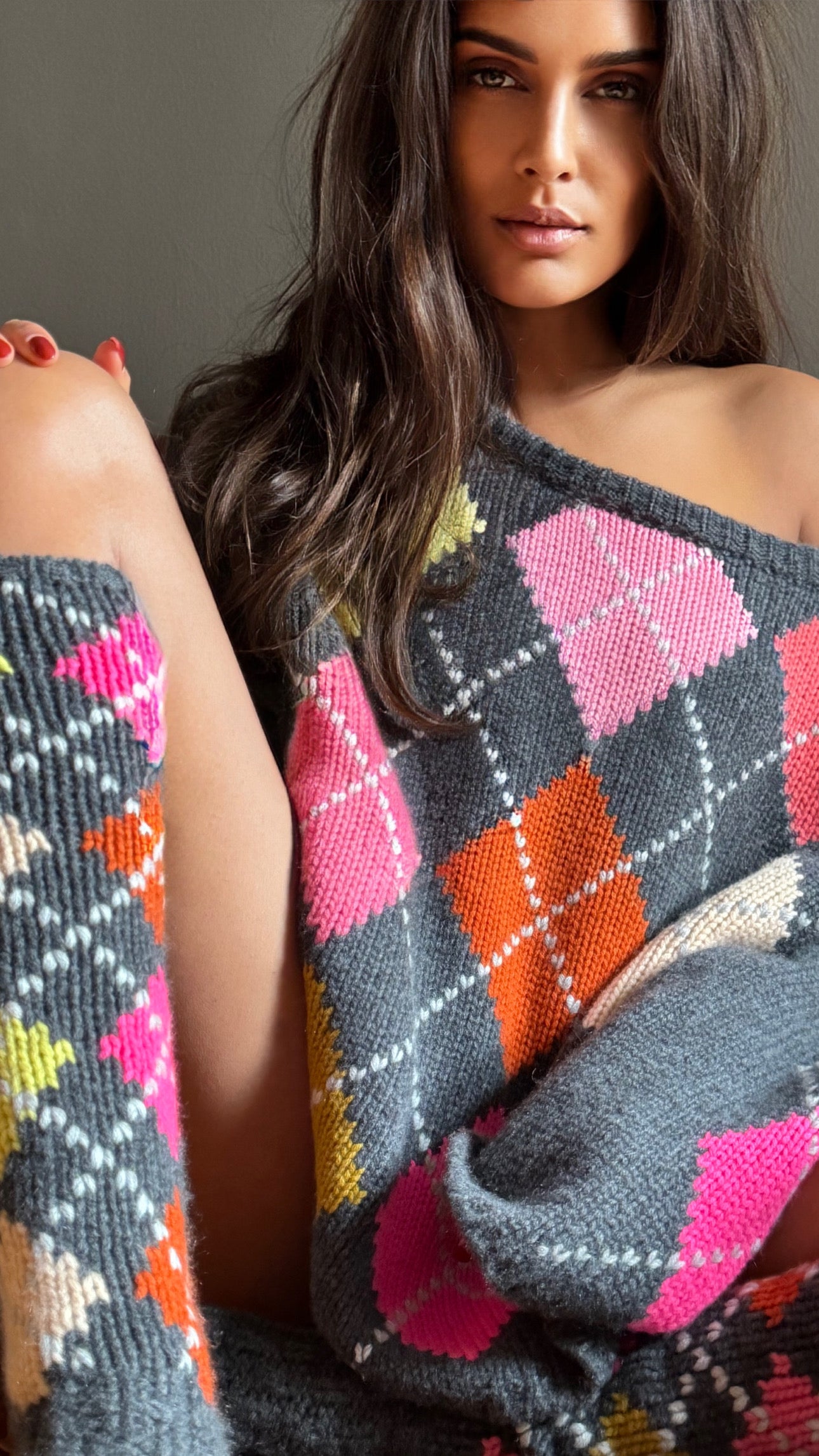 BED SOCKS EXTRA DIAMOND - FLANNEL/DAYGLOW