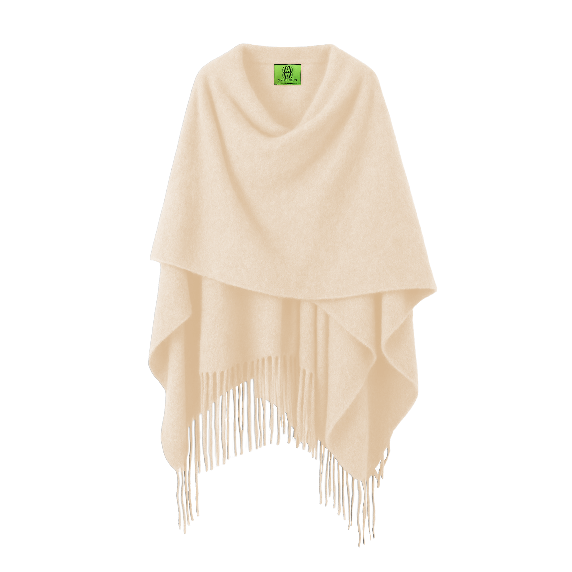 SHARON CAPE WITH FRINGES - BEIGE