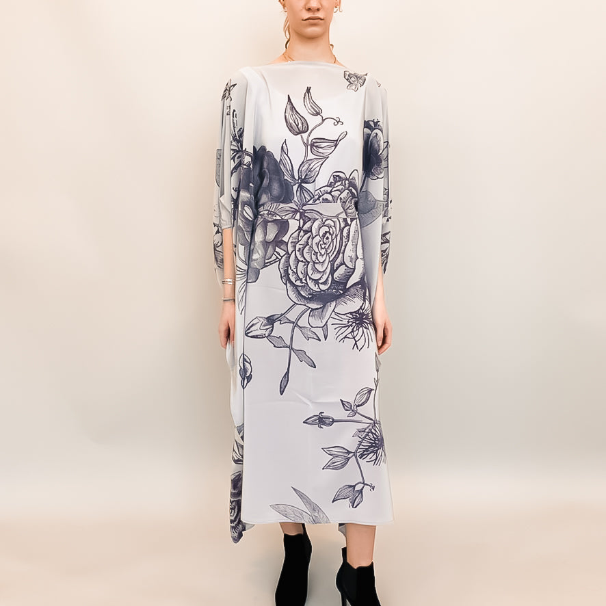 FLOWER EXPLOSION EVENING DRESS