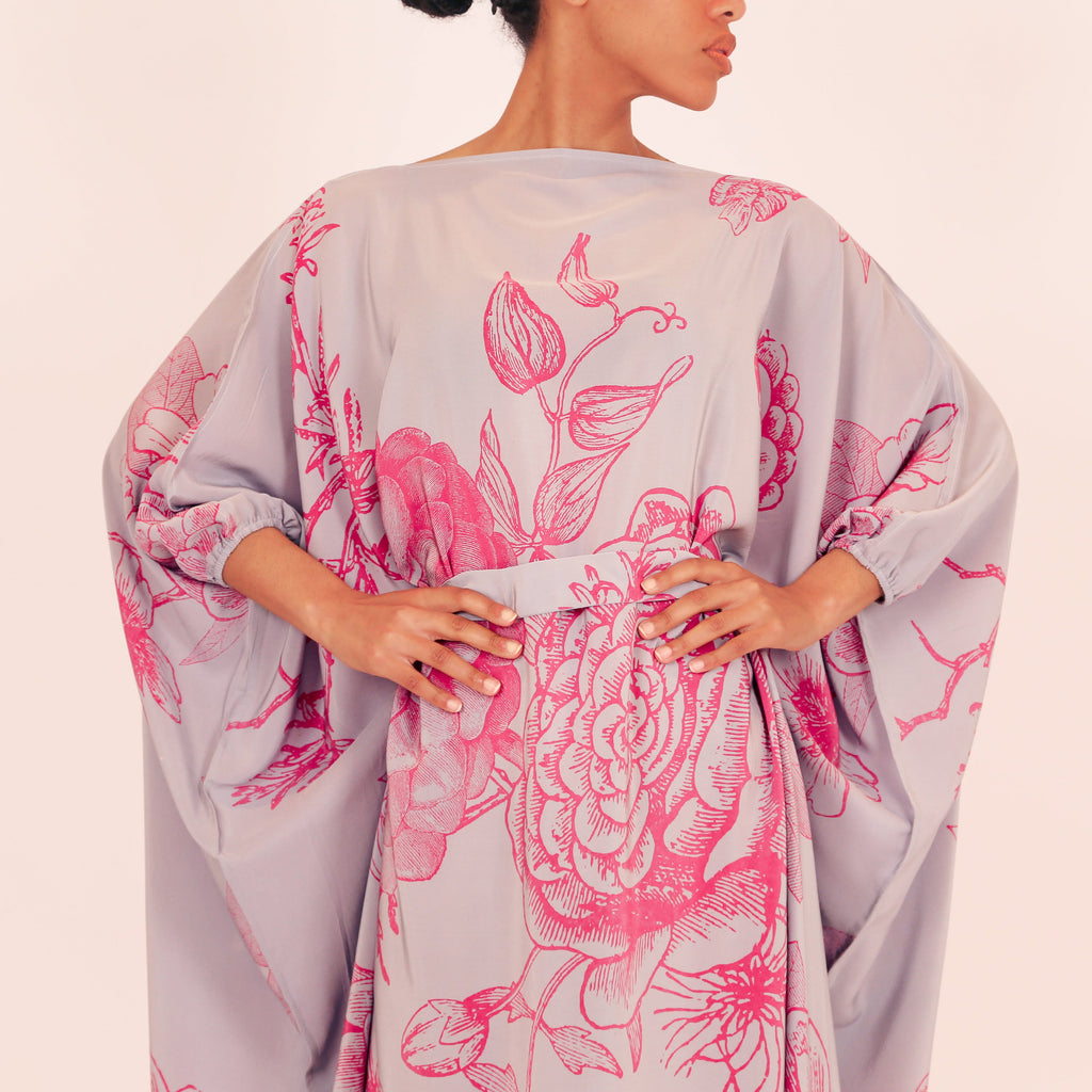 FLOWER EXPLOSION EVENING DRESS