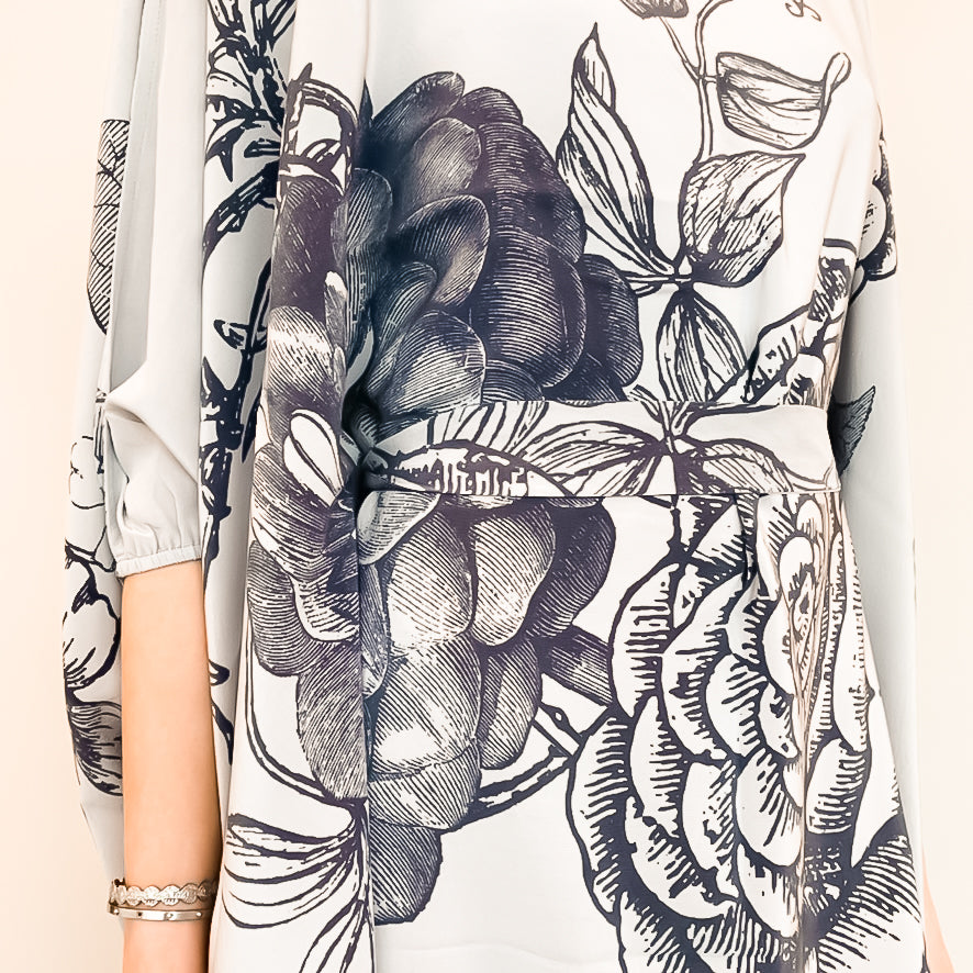 FLOWER EXPLOSION EVENING DRESS
