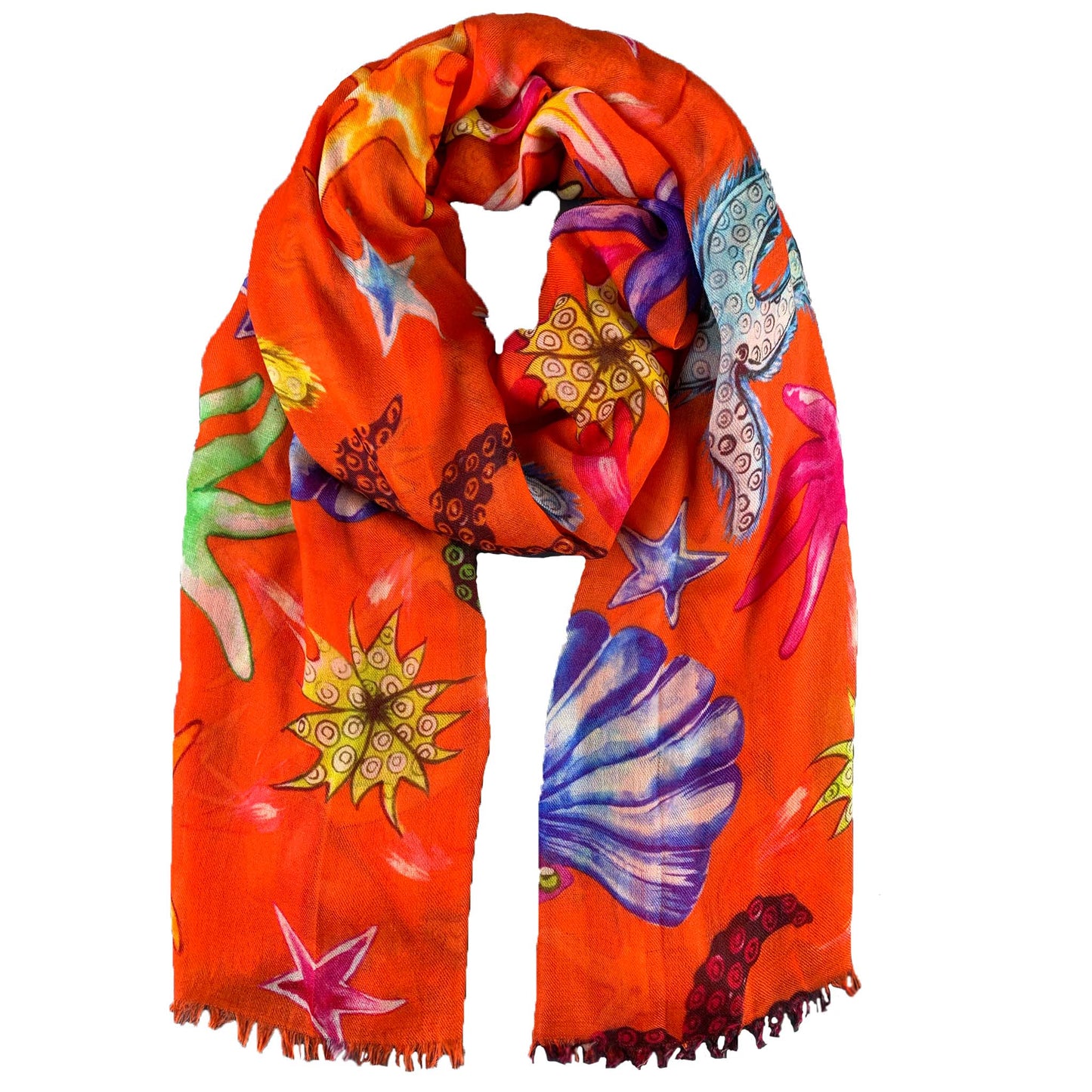 CORAL CASHMERE SCARF