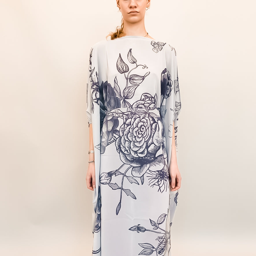 FLOWER EXPLOSION EVENING DRESS