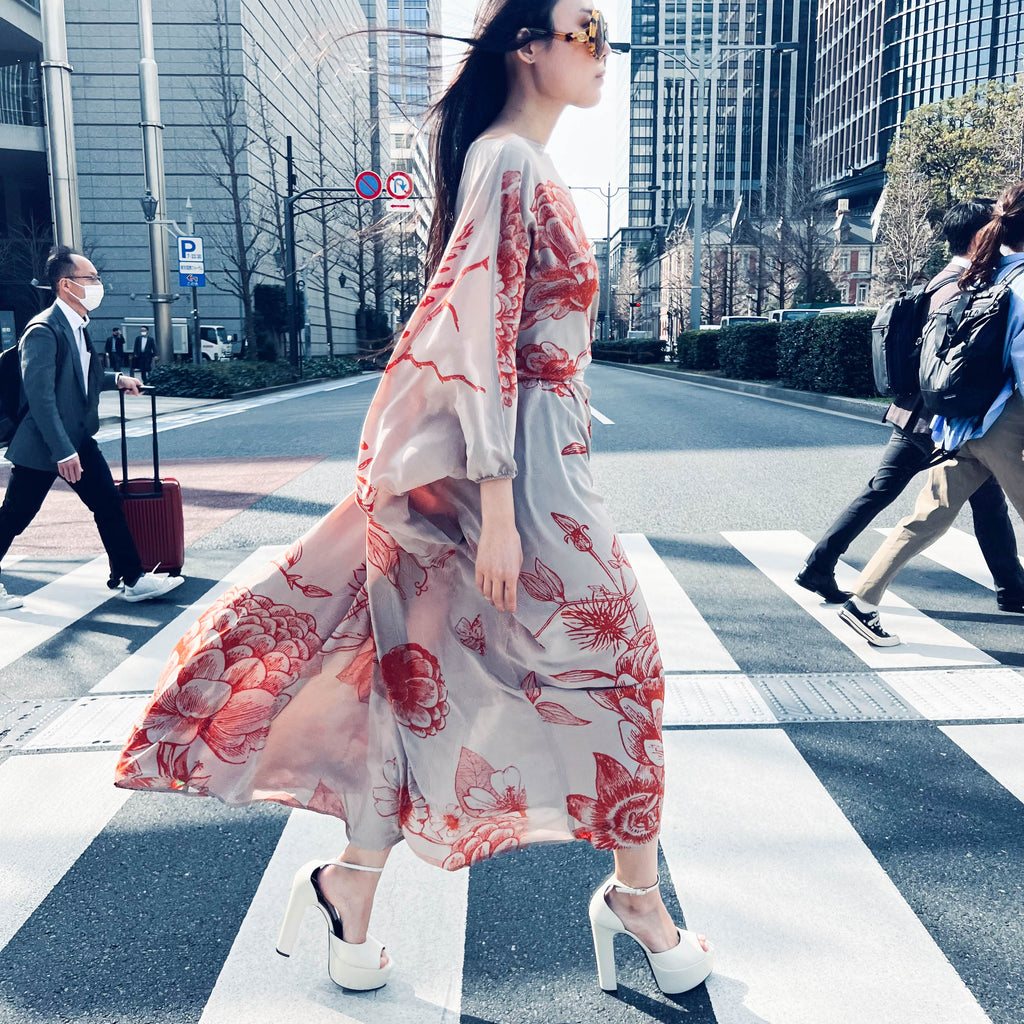 FLOWER EXPLOSION EVENING DRESS