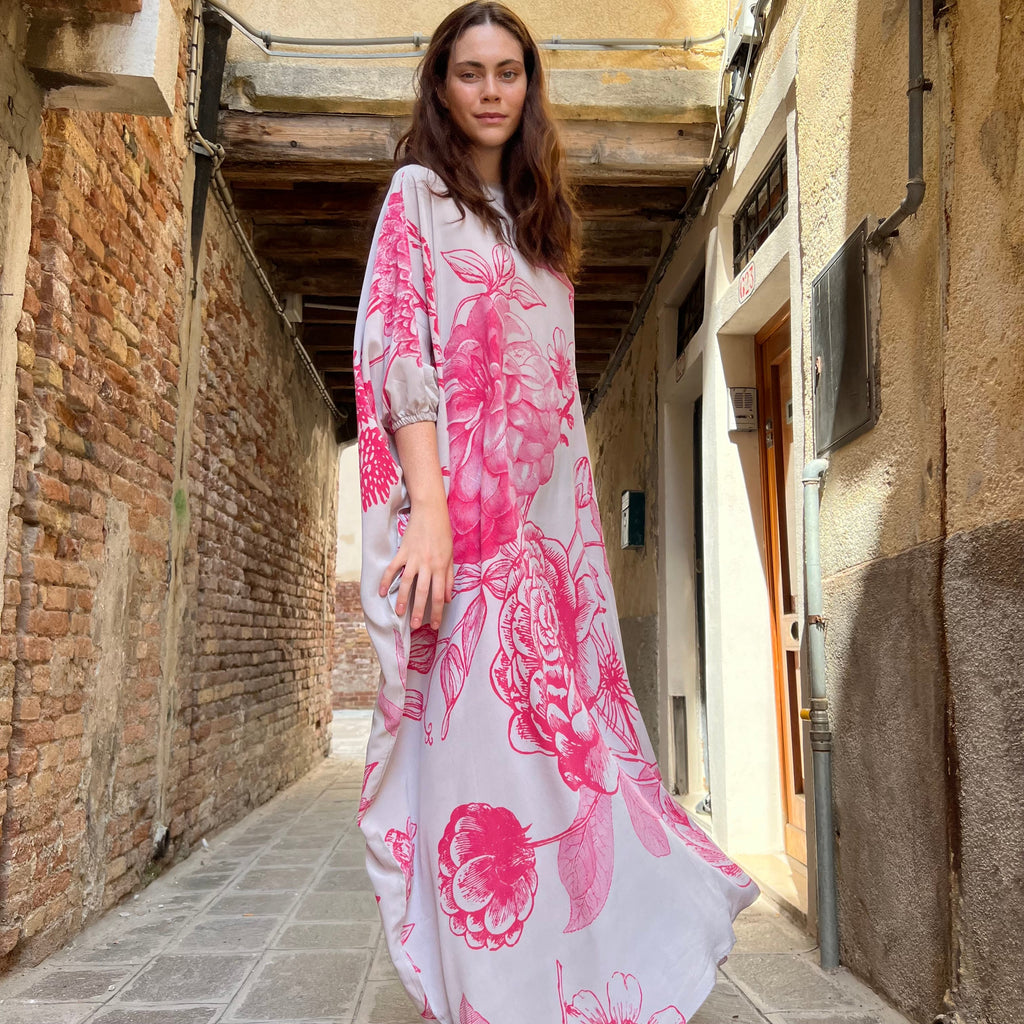 FLOWER EXPLOSION EVENING DRESS