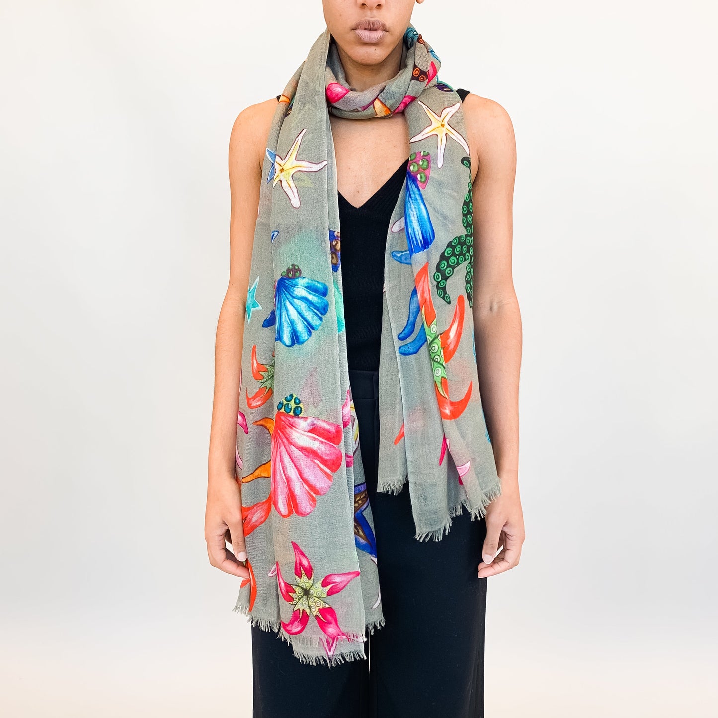 CORAL CASHMERE SCARF