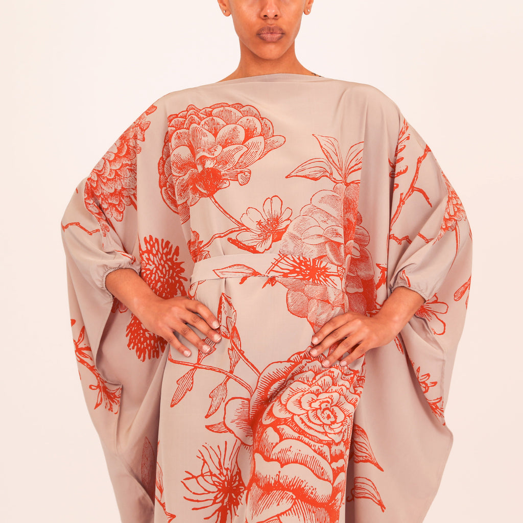 FLOWER EXPLOSION EVENING DRESS