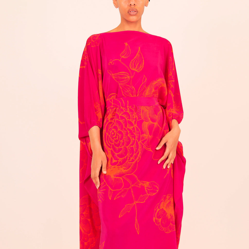 FLOWER EXPLOSION EVENING DRESS