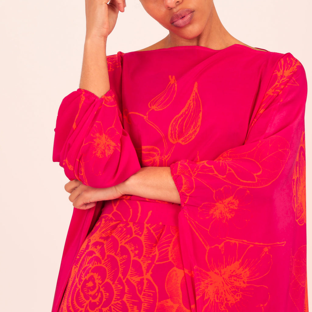 FLOWER EXPLOSION EVENING DRESS
