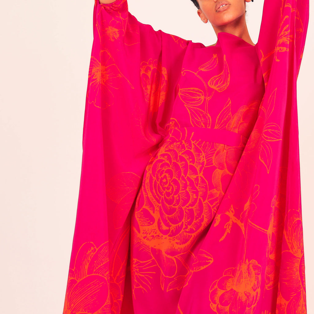 FLOWER EXPLOSION EVENING DRESS