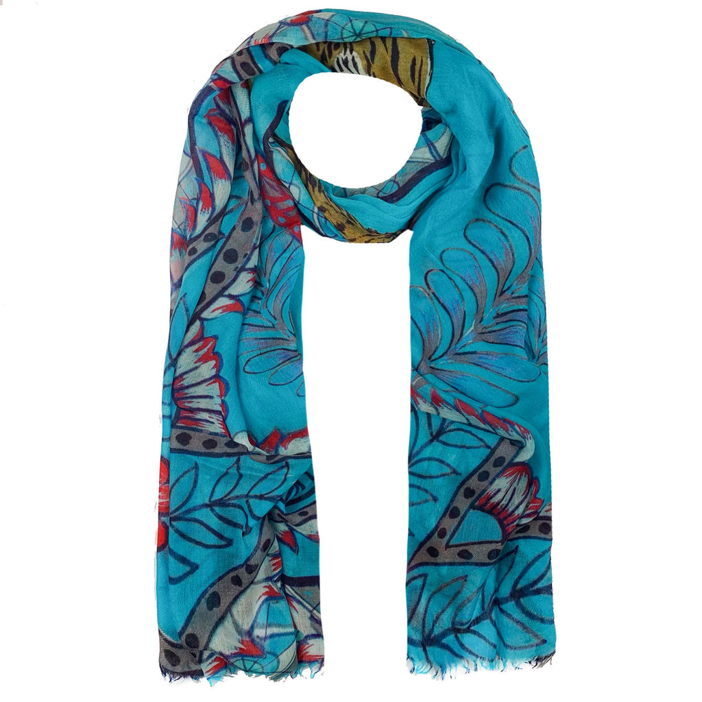 TIGER & JUNGLE CASHMERE SCARF LARGE